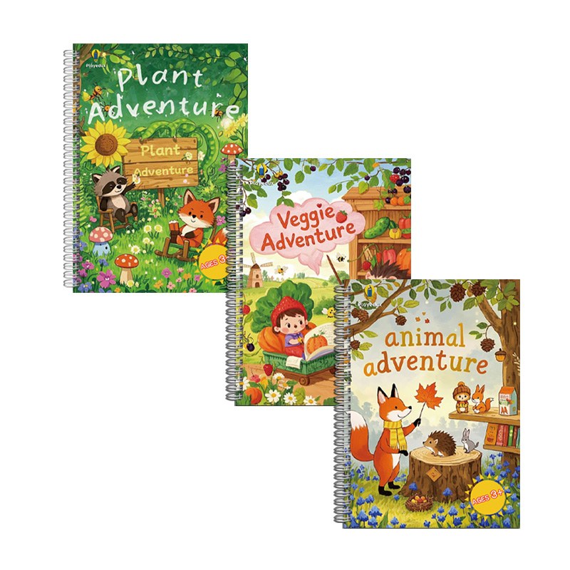 Livros de desenho infantil reutilizáveis ​​3D