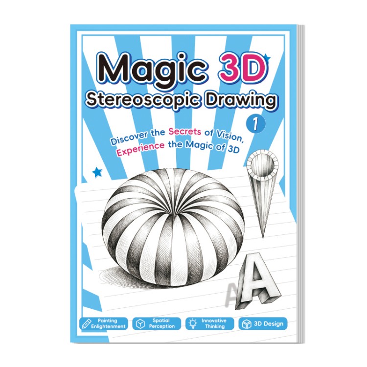 Livro de desenho estereoscópico 3D da edição inglesa