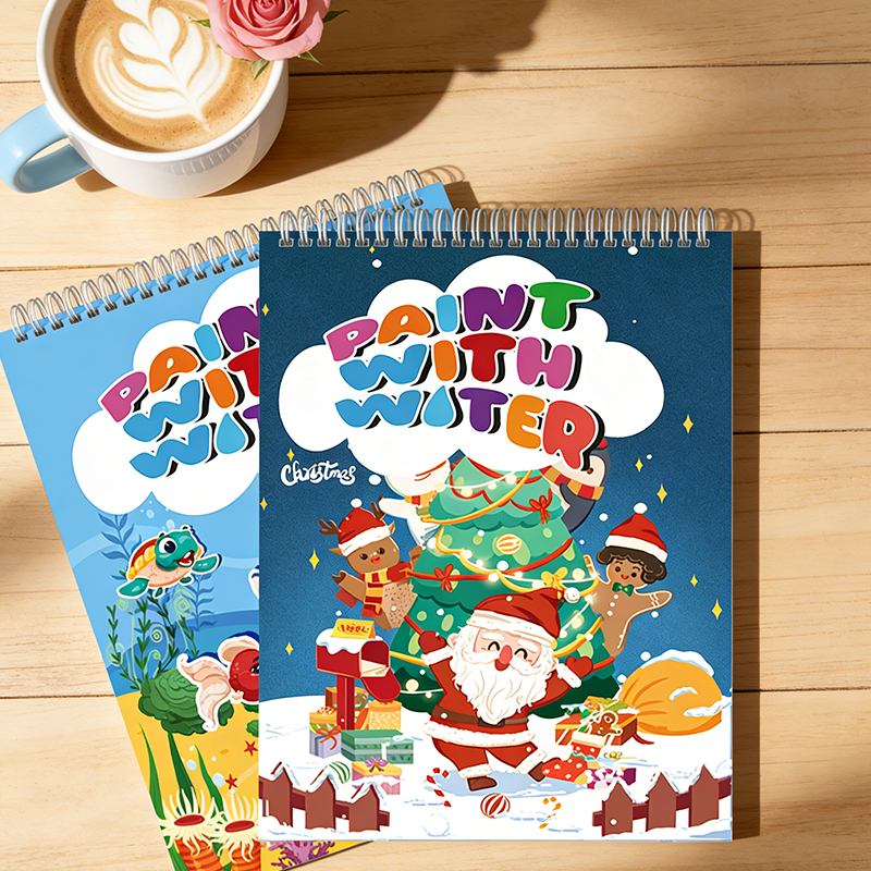 Livro para colorir em aquarela com espiral